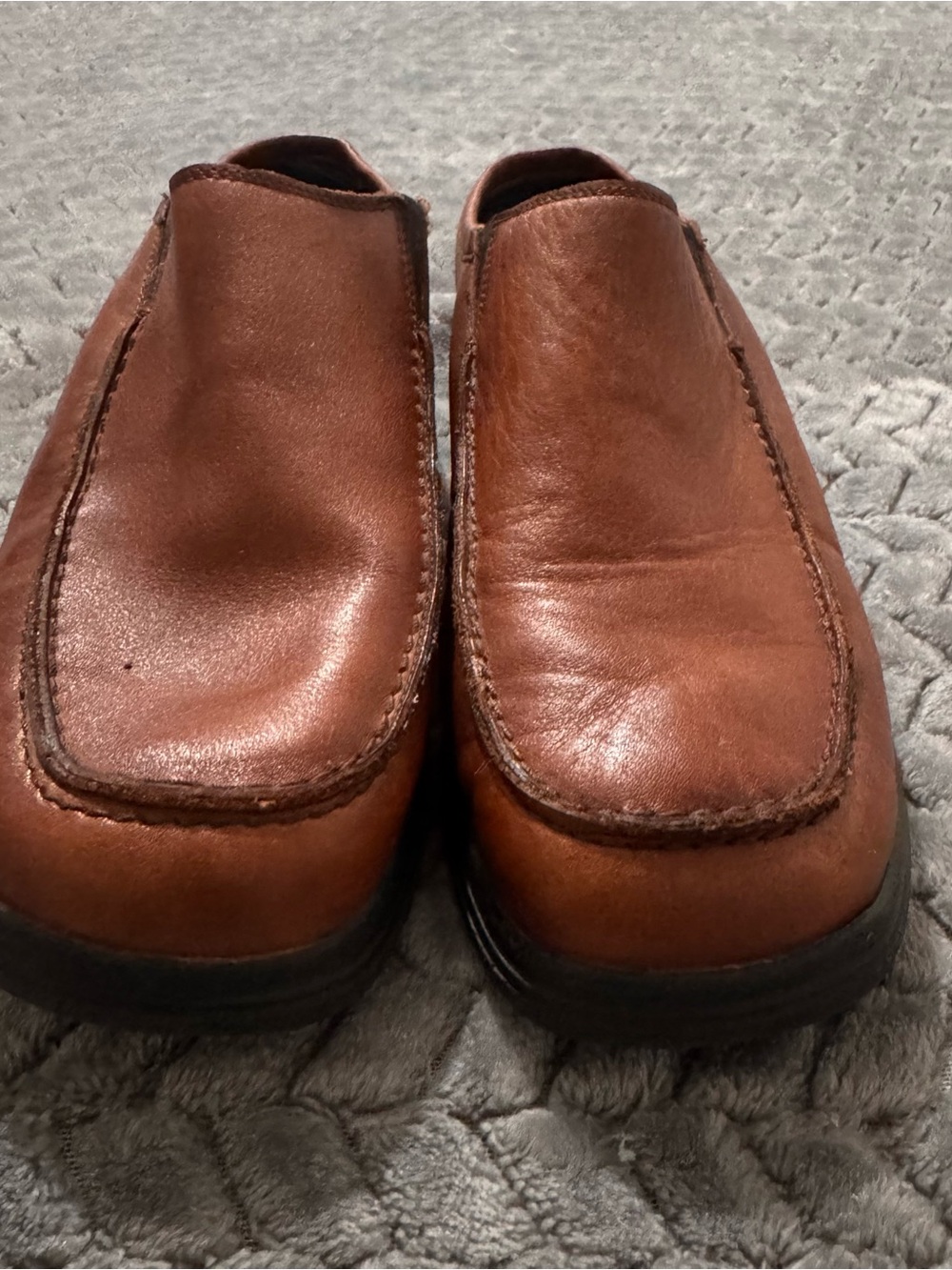 Rieker Chestnut Brown Leather Slip-On Loafers